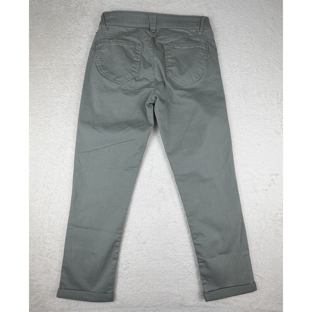 NWT-Democracy Ab Solution Ankle Skimmer Olive Green Pants Elastic Waist Size 4 - Picture 2 of 16